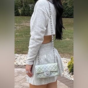 Meshki Dionne Pleated Knit Mini Skirt